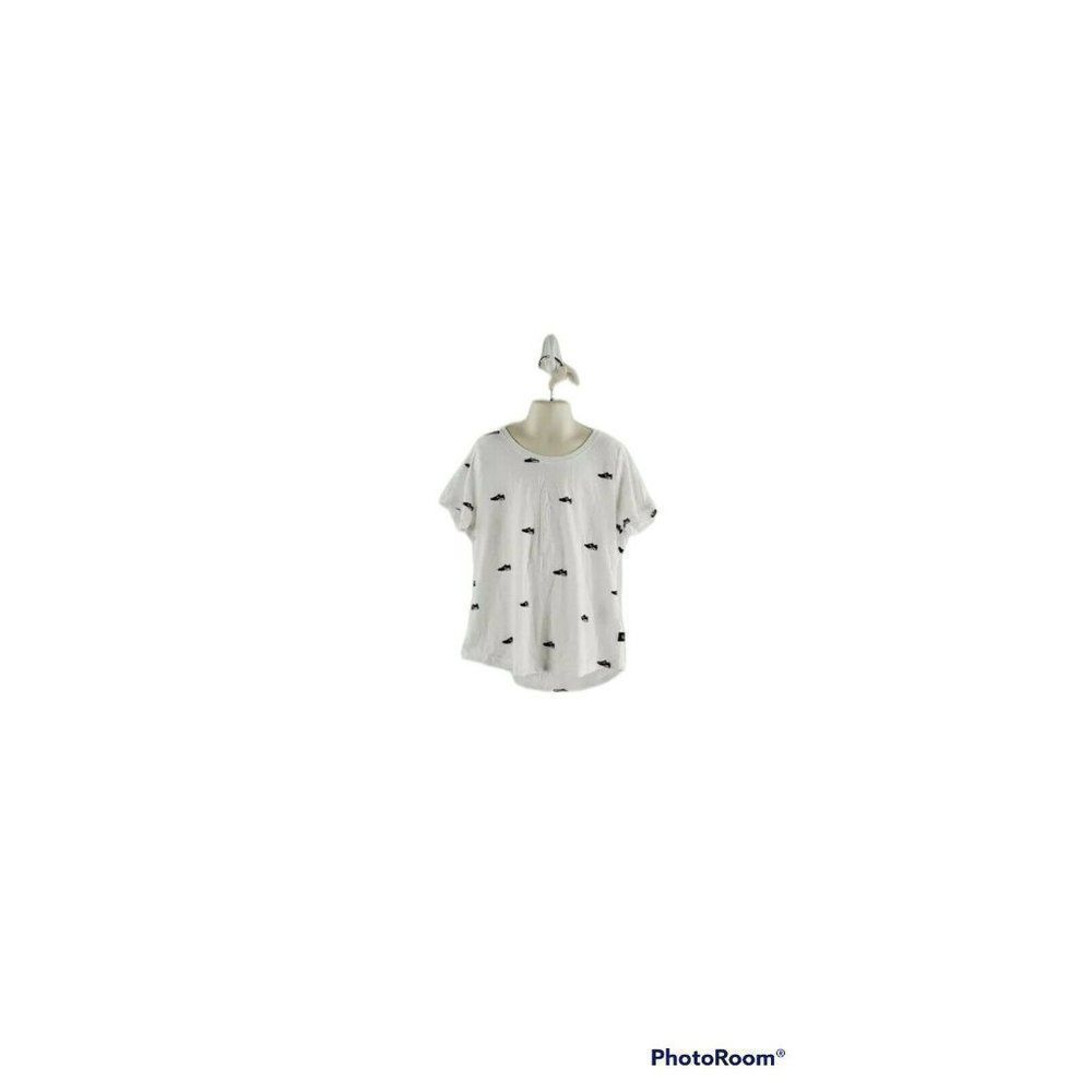 Nike Toddlers White Black Trible Print Short Sleeves Pullover T-Shirt Size Large